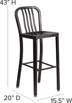 Flash Furniture Gael Commercial Grade 2 Pack 30" High Black-Antique Gold Metal - Image 3
