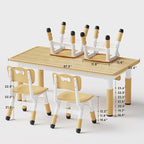 Brelley Kids Table and 4 Chairs Set, Height Adjustable Toddler Table and Chair - Image 2