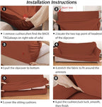 Turquoize Stretch Sofa Slipcover 2 Pieces Sofa Cover Couch Cover - Image 5