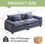 Oprisen 86" Modular Sectional Sofa, Comfy Cloud Couch Sectional Sofa, Chenille - Image 2