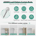 QDWIS Silver Curtain Rods for Windows 48 to 84 inch, Rustic Decorative Drapery - Image 6