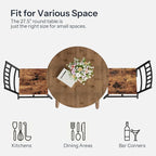 HOOBRO Bamboo Dining Table, Round Dining Table - Image 4
