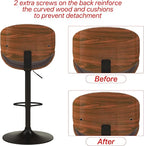 KCC Bar Stools Set of 2, Swivel Adjustable Height Barstools, PU Leather - Image 7