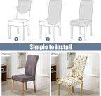 BIETYONE Stretch Dining Chair Covers Set of 6, Soft Removable Washable Kitchen - Image 4