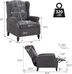 Wingback Recliner Chair with Massage and Heat, Wingback Recliner Tufted Fabric - Image 2