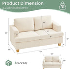 YOUDENOVA 63" Corduroy Sofa Couch Loveseat - Image 2