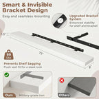 FLYJOE Floating Shelves for Wall, 72 Inch Floating Shelves Set of 2, Kitchen - Image 2