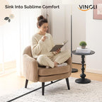 VINGLI 30.3" Wide Modern Barrel Accent Armchairs Set of 2 - Image 7