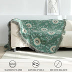 LUTBM Boho Throw Blanket for Bed 100% Cotton Ultra Soft Rustic Quilt Summer - Image 4
