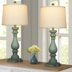 Cinkeda 29" Tall Table Lamp for Living Room Set of 2, Vintage Bedside - Image 7