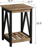 ChooChoo Farmhouse End Table, Rustic Vintage End Side Table - Image 3