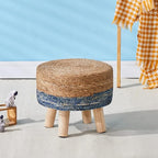 Cpintltr Foot Stool Natural Seagrass Hand Weave Poufs Round Ottoman - Image 7