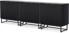 EYYTHUNG Fluted Cabinet with Storage Set of 3, Sideboard Buffet Cabinet with by EYYTHUNG