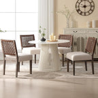 LZAREAL Farmhouse Dining Chairs Set of 4 Linen Fabric Upholstered Accent Side by LZAREALBetterRoomForRealLiving