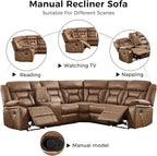EBELLO Faux Leather Reclining Sectional Sofa Set - Image 5