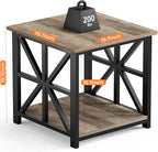 GreenForest End Table with 2-Tier Storage Shelf, 19.7 inch Side Table - Image 3