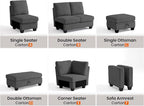 CHIC HOUSE Middle Module for Modular Couch, Corduroy Customizable Chaise - Image 3