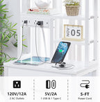 Furnulem Tall Nightstand with LED Lights and 3 Tier Shelves, Night Stand with 3 - Image 7