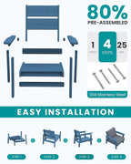 SERWALL HDPE Outdoor Couch Set of 2 - Image 7