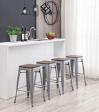 HAOBO Home 26" Backless Metal Counter Stool Height Bar Stools, Barstools - Image 7