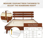 Bme Caden King Size Bed Frame and Adjustable Headboard, 15 Inch Mid Century - Image 6
