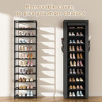 ROJASOP Shoe Rack with Covers 10 Tier Large Shoe Organizer Tall Shoe Closet - Image 5