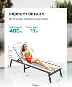 Ciokea Aluminum Foldable Lounge Chairs Set of 4 - Image 2