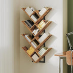 HOOBRO Floating Shelves for Wall, 2-Tier Wooden Tree Bookshelf, Hanging Shelves by HOOBRO