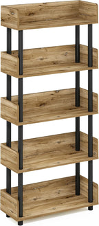 Furinno TURN-N-TUBE 5-Tier Display Shelf, Storage Shelves, Book Shelf, Open - Image 5