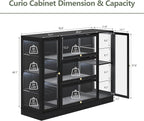 Display Cabinet with Acrylic Glass Doors, Extra Wide Curio Cabinet with LED - Image 2