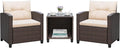Greesum 3 Pieces Patio Furniture Sets Outdoor PE Rattan Wicker Chairs by BuynowfromGreesum