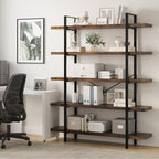OtterOasis Bookshelf Set of 2, Heavy Duty 5-Tier Industrial Bookcase, 120lbs - Image 6