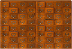 Huge Modular Stackable Against Wall 64-Drawer Apothecary Curio Cabinet Vintage by PrimoSupply