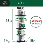 5Tier Rotating Bookshelf, Spinning Bookshelf Tower, 360 ° Display Space Saving - Image 2