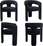 Modern Sherpa Dining Chairs Set of 5, Upholstered Barrel Chairs - Image 9