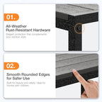 ODK Outdoor Coffee Table with Double-Layer Storage, Rectangle Weather-Resistant - Image 8