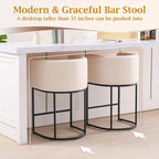 ClinQ 26" H Counter Height Bar Stools Set of 2, Modern Barrel Counter Stools - Image 5