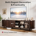 70" Mid Century Modern TV Stand, Wood TV Consoles - Image 4
