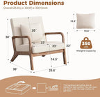 ELUCHANG Modern Accent Chairs Set of 2, Upholstered Reading Arm Chair - Image 2