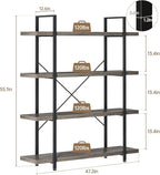 OtterOasis Bookshelf Set of 2, Heavy Duty 4-Tier Industrial Bookcase, 120lbs - Image 2