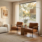Ya-Home Mid-Century Accent Chair Set of 2, Soft Armchair PU Leather Lounge Chair - Image 4