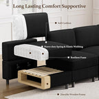 Belffin 114.2" Modular Sectional Sofa Corduroy 7 Seats U Shaped Sofa Couch - Image 7
