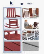 KINGYES Oversized Outdoor Rocking Chair Set of 4, All-Weather Patio Rocking - Image 8