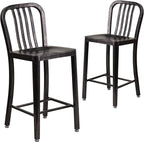 Flash Furniture Commercial Grade 24" High Black-Antique Gold Metal by FlashFurniture