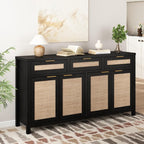 HOKYHOKY Rattan Sideboard Buffet Cabinet, Boho Storage Cabinet - Image 2