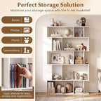 Giantex 5-Tier Bookshelves Set of 2, 10-Cube Geometric Bookcase - Image 4