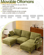 Karl home 99.6" Sectional Sofa, U-Shaped Chenille Upholstered Couch - Image 3