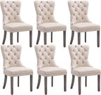 KCC Velvet Dining Chairs Set of 6, Upholstered High-end Tufted Dining Room Chair by KCC