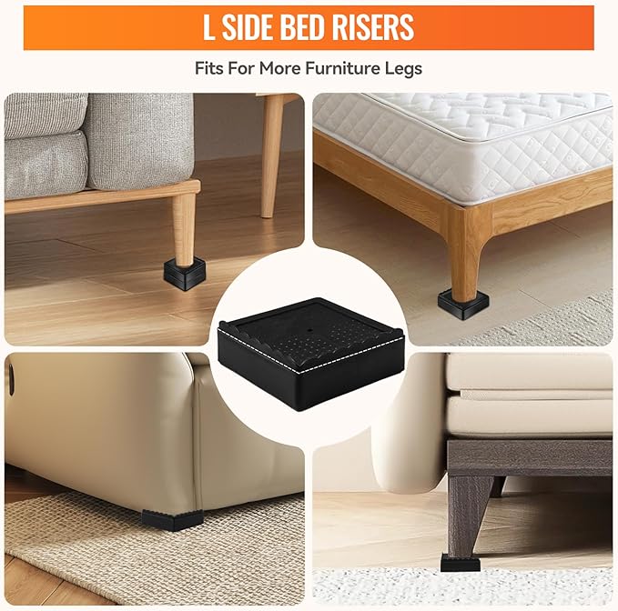 Furniture Risers Heavy Duty Adjustable Bed Risers Blocks Lift 4, 2 inches - Image 3