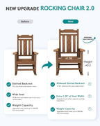 SERWALL Oversized Rocking Chair, HDPE Outdoor Rocking Chairs, Patio Rocking - Image 4